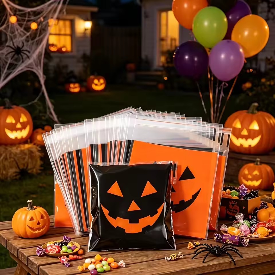 50/100pcs Halloween Black Oran - Food Snacks Gifts recension och pris
