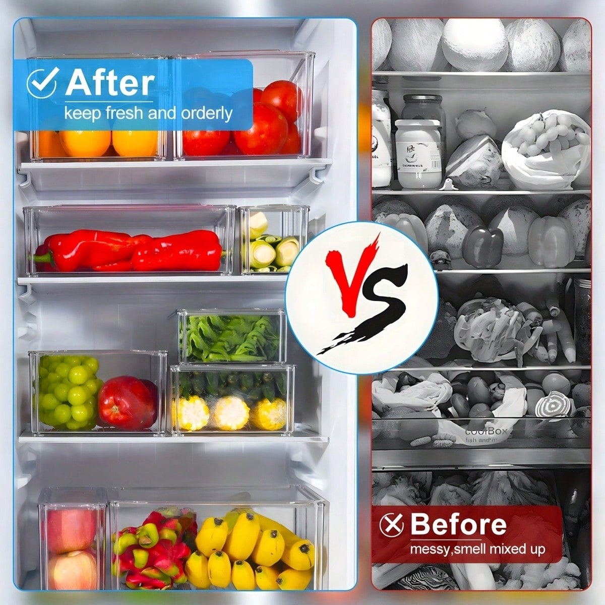 7/14 Pack Stackable Fridge Org - Food Snacks Gifts recension och pris