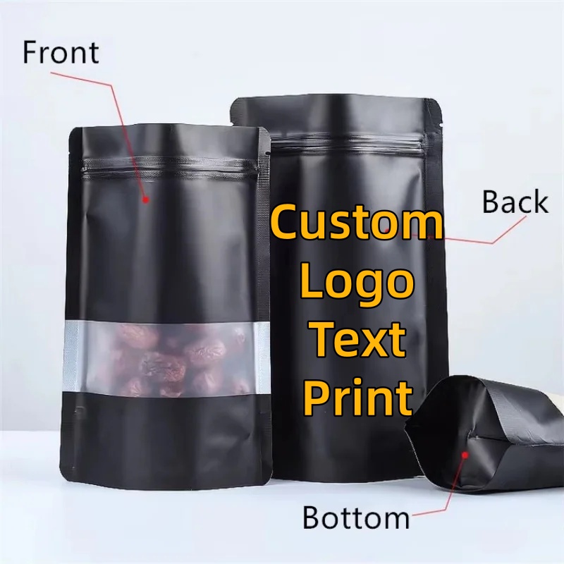100PCS Stand-up Matte Black Al - Food Snacks For Christmas recension och pris