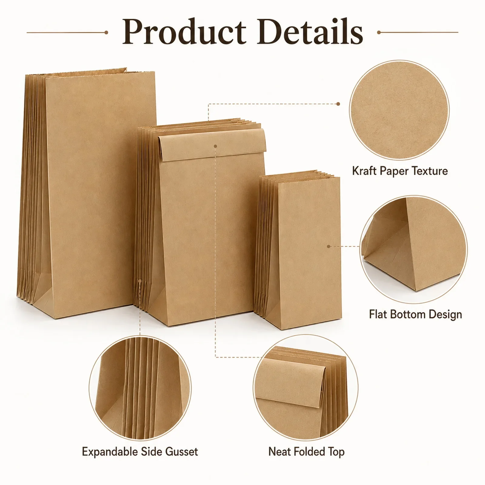 10-30Pcs Small Brown Kraft Pap - Food Snacks Gifts recension och pris